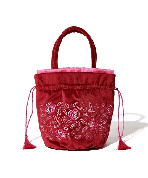 Francfranc(フランフラン)の「ANNA SUI 巾着バッグ レッド(ハンドバッグ・レディース・レッド・FREE)」の7枚目の写真
