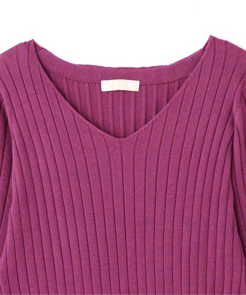 FREE'S MART（フリーズマート）の「◆ウォームストレッチリブブラウジングＶネックワンピース（ワンピース・レディース・ブラック/ベージュ/パープル/ブラウン・FREE）」の21枚目の写真