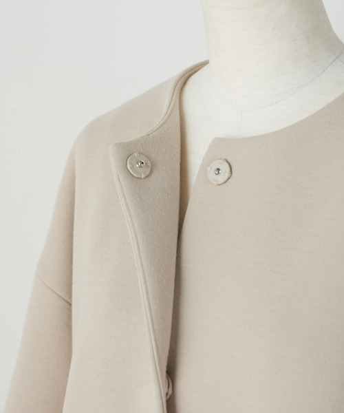 BEARDSLEY（ビアズリー）の「軽くて暖かさを保ってくれるダンボールマルコート（ノーカラーコート・レディース・ブラック/ベージュ・FREE）」の14枚目の写真