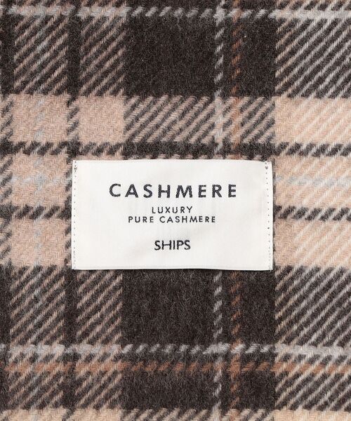 SHIPS(シップス)の「チェックカシミヤストール 21FW◆(ストール/ショール・レディース・ライトグレー/ベージュ/ナチュラル・ONE SIZE)」の6枚目の写真