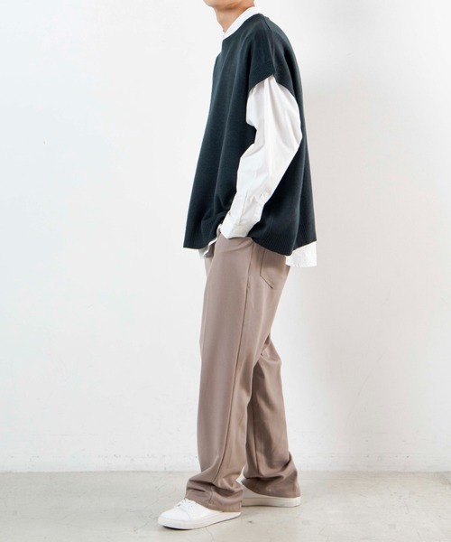 WEGO(ウィゴー)の「WEGO/ルーズシルエットニットベスト(ベスト・メンズ・ブラック/ダークグリーン/ベージュ/サックスブルー/グレー系その他・MEDIUM/LARGE)」の20枚目の写真