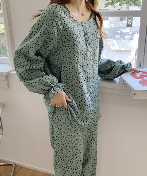 DAY CLOSET(デイ クローゼット)の「レディース 長袖キャンディスリーブルームウェアパジャマ 上下2点セット(ルームウェア/パジャマ・レディース・イエロー/ブルー系その他/ホワイト・XL/L/M)」の13枚目の写真