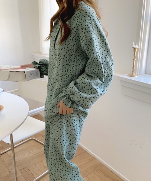 DAY CLOSET(デイ クローゼット)の「レディース 長袖キャンディスリーブルームウェアパジャマ 上下2点セット(ルームウェア/パジャマ・レディース・イエロー/ブルー系その他/ホワイト・XL/L/M)」の11枚目の写真