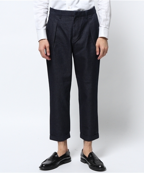 EDIFICE（エディフィス）の「◇PRODUCT F レフトデニム 1タッククロップドパンツ（デニムパンツ・メンズ・ネイビー・42/46/48/44/50）」の3枚目の写真