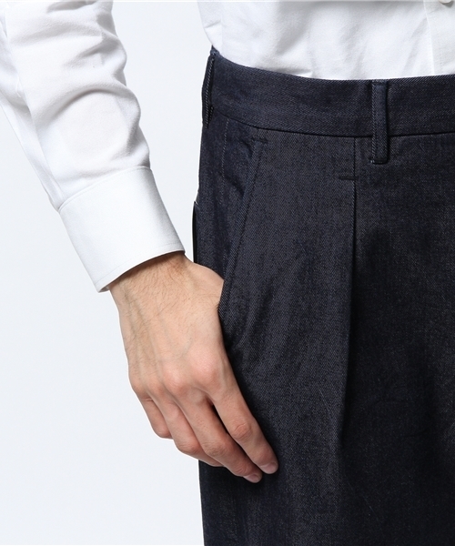 EDIFICE（エディフィス）の「◇PRODUCT F レフトデニム 1タッククロップドパンツ（デニムパンツ・メンズ・ネイビー・42/46/48/44/50）」の6枚目の写真