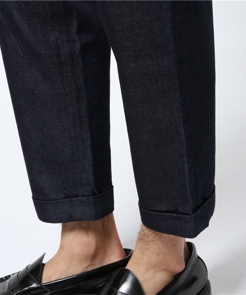 EDIFICE（エディフィス）の「◇PRODUCT F レフトデニム 1タッククロップドパンツ（デニムパンツ・メンズ・ネイビー・42/46/48/44/50）」の7枚目の写真