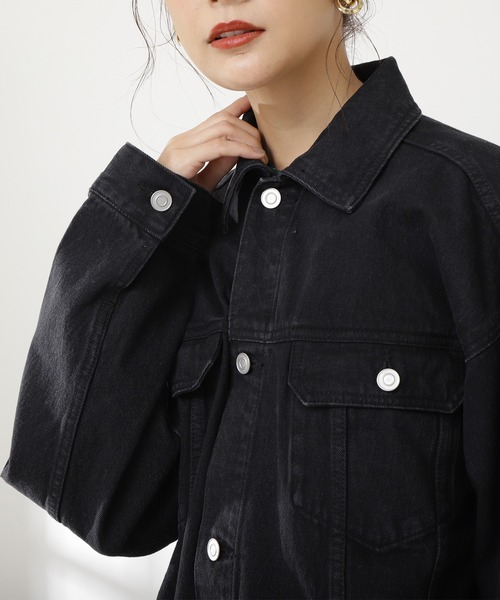 N.（N. Natural Beauty Basic）（エヌエヌナチュラルビューティーベーシック）の「【S Size Line】◆ビッグＧジャン（デニムジャケット・レディース・ブラック/グレー・SMALL/MEDIUM）」の9枚目の写真