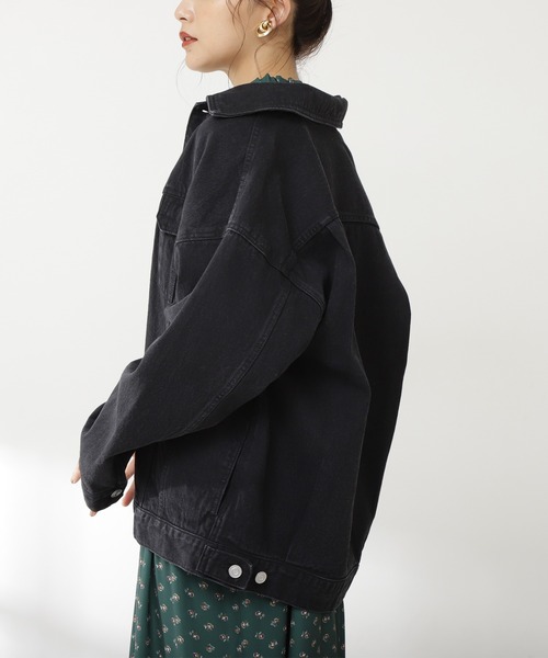 N.（N. Natural Beauty Basic）（エヌエヌナチュラルビューティーベーシック）の「【S Size Line】◆ビッグＧジャン（デニムジャケット・レディース・ブラック/グレー・SMALL/MEDIUM）」の4枚目の写真