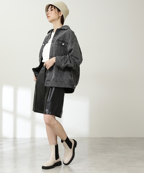 N.（N. Natural Beauty Basic）（エヌエヌナチュラルビューティーベーシック）の「【S Size Line】◆ビッグＧジャン（デニムジャケット・レディース・ブラック/グレー・SMALL/MEDIUM）」の6枚目の写真