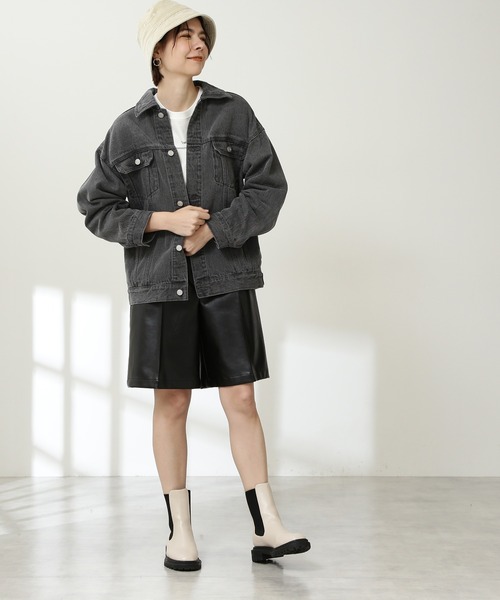 N.（N. Natural Beauty Basic）（エヌエヌナチュラルビューティーベーシック）の「【S Size Line】◆ビッグＧジャン（デニムジャケット・レディース・ブラック/グレー・SMALL/MEDIUM）」の5枚目の写真