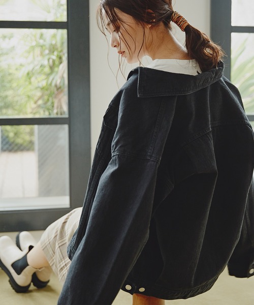 N.（N. Natural Beauty Basic）（エヌエヌナチュラルビューティーベーシック）の「【S Size Line】◆ビッグＧジャン（デニムジャケット・レディース・ブラック/グレー・SMALL/MEDIUM）」の12枚目の写真
