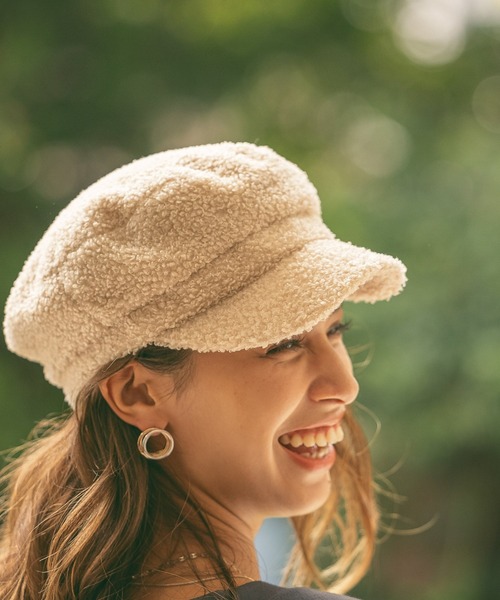 BAYFLOW（ベイフロー）の「ボアキャスケット（キャスケット・レディース・ブラック/ベージュ/アイボリー・FREE）」の3枚目の写真