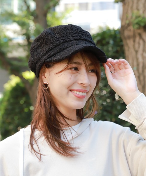 BAYFLOW（ベイフロー）の「ボアキャスケット（キャスケット・レディース・ブラック/ベージュ/アイボリー・FREE）」の2枚目の写真