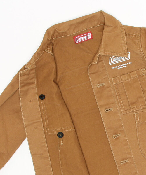 b・ROOM（ビールーム）の「【Coleman】ワークジャケット（ミリタリージャケット・キッズ・キャメル/カーキ・130cm/110cm/120cm/100cm）」の3枚目の写真