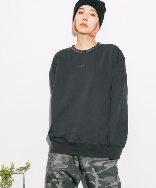 adidas（アディダス）の「adidas/アディダス DYED CREW クルースウェット ブランドロゴ 刺繍 後染め（スウェット・メンズ・チャコールグレー/ブラック・L/M/O）」の13枚目の写真