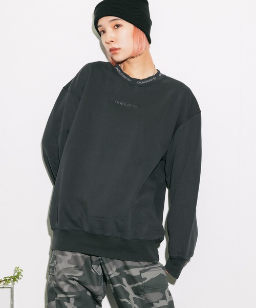 adidas（アディダス）の「adidas/アディダス DYED CREW クルースウェット ブランドロゴ 刺繍 後染め（スウェット・メンズ・チャコールグレー/ブラック・L/M/O）」の14枚目の写真