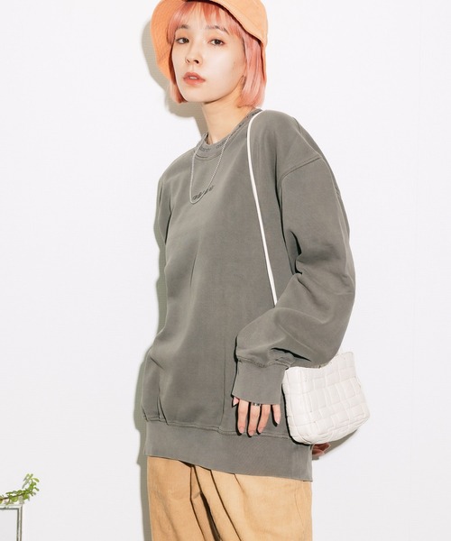adidas（アディダス）の「adidas/アディダス DYED CREW クルースウェット ブランドロゴ 刺繍 後染め（スウェット・メンズ・チャコールグレー/ブラック・L/M/O）」の18枚目の写真