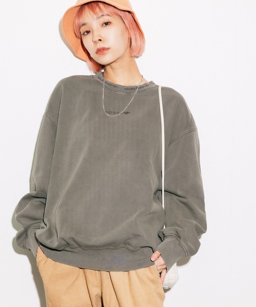 adidas（アディダス）の「adidas/アディダス DYED CREW クルースウェット ブランドロゴ 刺繍 後染め（スウェット・メンズ・チャコールグレー/ブラック・L/M/O）」の20枚目の写真