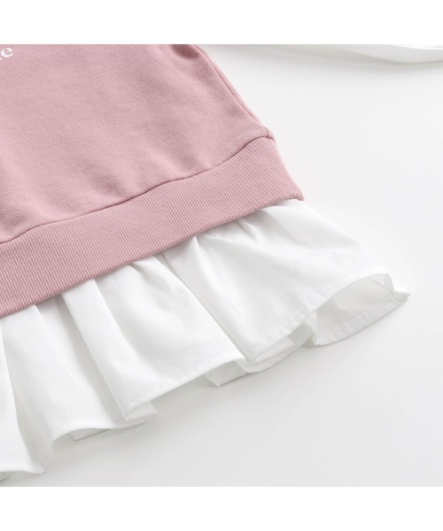 JENNI love（ジェニィラブ）の「レイヤード風ペプラムトレーナー（スウェット・キッズ・オフホワイト/ピンク/ミント・130cm/140cm/150cm/160cm）」の17枚目の写真