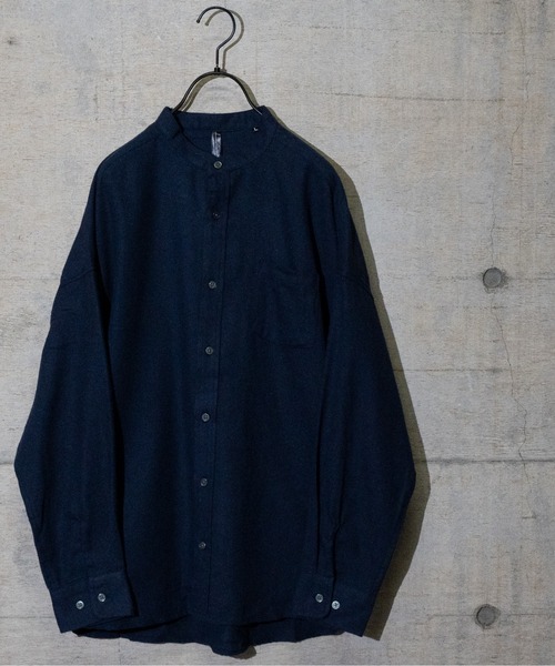 JOHN'S CLOSET(ジョンズクローゼット)の「【i】ネルバンドカラーシャツ(シャツ/ブラウス・メンズ・ブラック/ネイビー/ベージュ/ホワイト/その他・MEDIUM/X-LARGE/LARGE)」の4枚目の写真