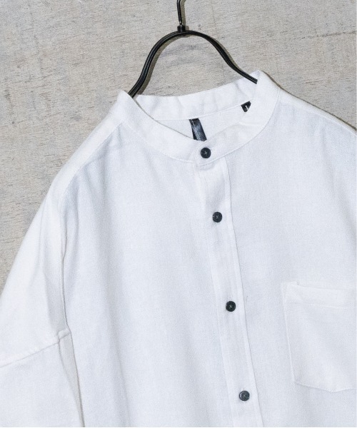 JOHN'S CLOSET(ジョンズクローゼット)の「【i】ネルバンドカラーシャツ(シャツ/ブラウス・メンズ・ブラック/ネイビー/ベージュ/ホワイト/その他・MEDIUM/X-LARGE/LARGE)」の6枚目の写真
