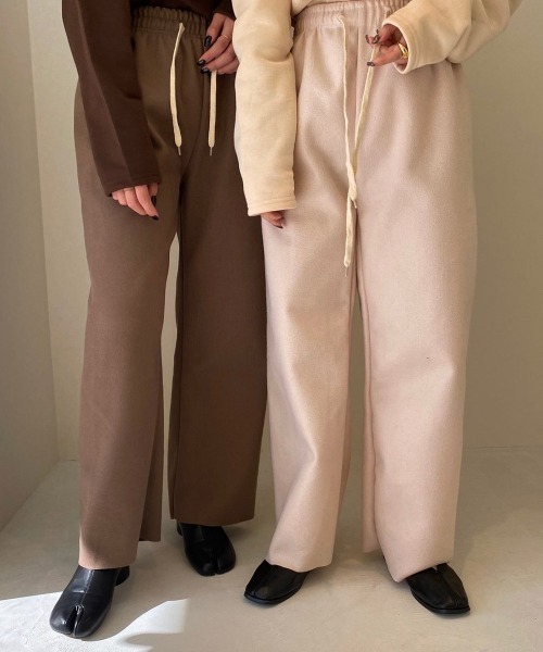 lawgy（ラウジー）の「cotton rafu pants（その他パンツ・レディース・ブラウン/アイボリー・FREE）」の5枚目の写真