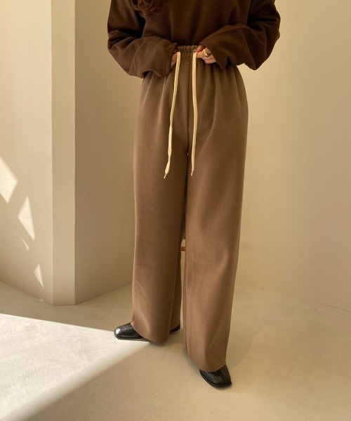 lawgy（ラウジー）の「cotton rafu pants（その他パンツ・レディース・ブラウン/アイボリー・FREE）」の12枚目の写真