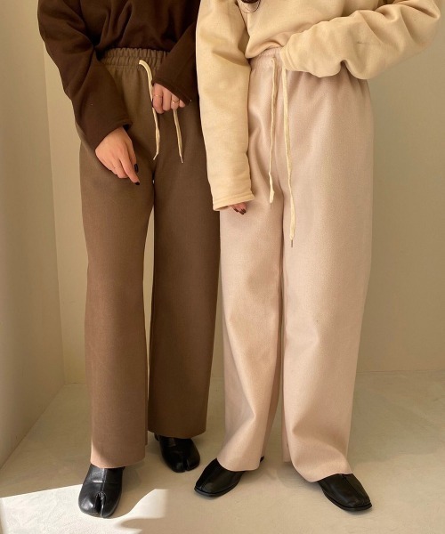 lawgy（ラウジー）の「cotton rafu pants（その他パンツ・レディース・ブラウン/アイボリー・FREE）」の15枚目の写真