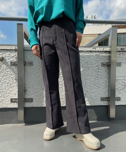 AS KNOW AS PINKY（アズノゥアズピンキー）の「イロフワリスラックスパンツ（スラックス・レディース・チャコールグレー/ブラック/オレンジ/ブルー/グリーン/モカ/キャメル・S/M/L）」の2枚目の写真