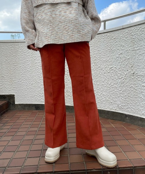 AS KNOW AS PINKY（アズノゥアズピンキー）の「イロフワリスラックスパンツ（スラックス・レディース・チャコールグレー/ブラック/オレンジ/ブルー/グリーン/モカ/キャメル・S/M/L）」の7枚目の写真