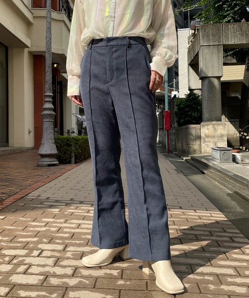 AS KNOW AS PINKY（アズノゥアズピンキー）の「イロフワリスラックスパンツ（スラックス・レディース・チャコールグレー/ブラック/オレンジ/ブルー/グリーン/モカ/キャメル・S/M/L）」の5枚目の写真