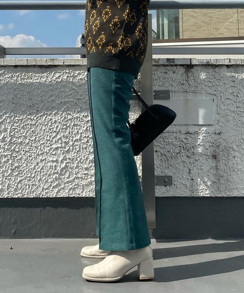 AS KNOW AS PINKY（アズノゥアズピンキー）の「イロフワリスラックスパンツ（スラックス・レディース・チャコールグレー/ブラック/オレンジ/ブルー/グリーン/モカ/キャメル・S/M/L）」の4枚目の写真