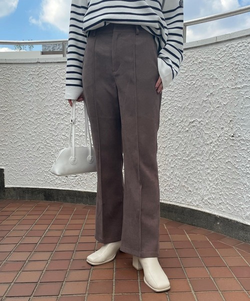 AS KNOW AS PINKY（アズノゥアズピンキー）の「イロフワリスラックスパンツ（スラックス・レディース・チャコールグレー/ブラック/オレンジ/ブルー/グリーン/モカ/キャメル・S/M/L）」の3枚目の写真