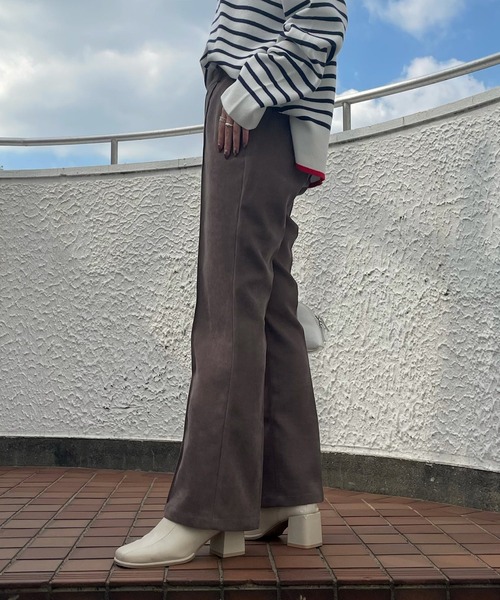 AS KNOW AS PINKY（アズノゥアズピンキー）の「イロフワリスラックスパンツ（スラックス・レディース・チャコールグレー/ブラック/オレンジ/ブルー/グリーン/モカ/キャメル・S/M/L）」の8枚目の写真