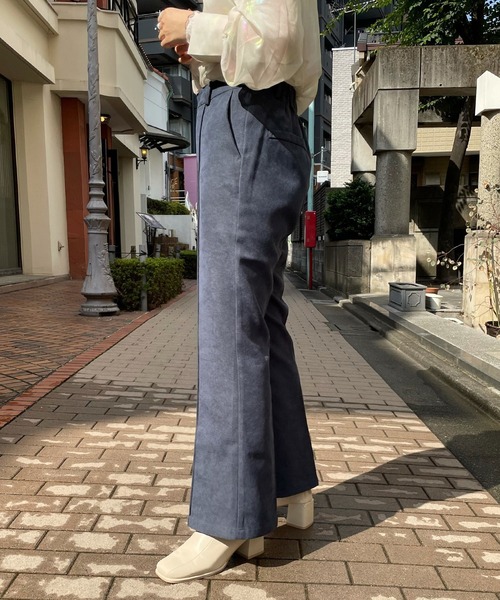 AS KNOW AS PINKY（アズノゥアズピンキー）の「イロフワリスラックスパンツ（スラックス・レディース・チャコールグレー/ブラック/オレンジ/ブルー/グリーン/モカ/キャメル・S/M/L）」の15枚目の写真