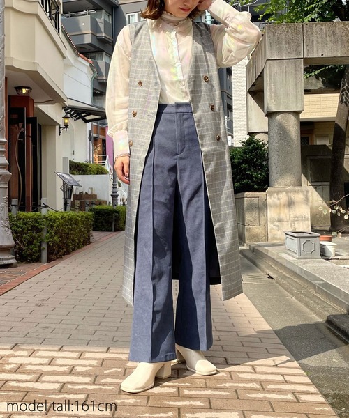 AS KNOW AS PINKY（アズノゥアズピンキー）の「イロフワリスラックスパンツ（スラックス・レディース・チャコールグレー/ブラック/オレンジ/ブルー/グリーン/モカ/キャメル・S/M/L）」の17枚目の写真