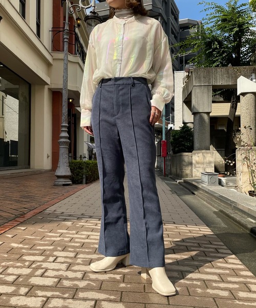 AS KNOW AS PINKY（アズノゥアズピンキー）の「イロフワリスラックスパンツ（スラックス・レディース・チャコールグレー/ブラック/オレンジ/ブルー/グリーン/モカ/キャメル・S/M/L）」の18枚目の写真