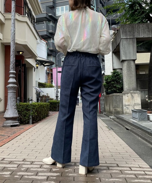 AS KNOW AS PINKY（アズノゥアズピンキー）の「イロフワリスラックスパンツ（スラックス・レディース・チャコールグレー/ブラック/オレンジ/ブルー/グリーン/モカ/キャメル・S/M/L）」の19枚目の写真