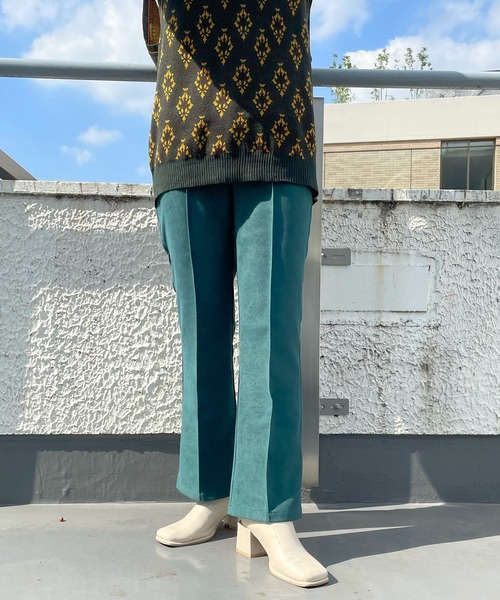 AS KNOW AS PINKY（アズノゥアズピンキー）の「イロフワリスラックスパンツ（スラックス・レディース・チャコールグレー/ブラック/オレンジ/ブルー/グリーン/モカ/キャメル・S/M/L）」の21枚目の写真