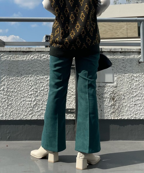 AS KNOW AS PINKY（アズノゥアズピンキー）の「イロフワリスラックスパンツ（スラックス・レディース・チャコールグレー/ブラック/オレンジ/ブルー/グリーン/モカ/キャメル・S/M/L）」の22枚目の写真