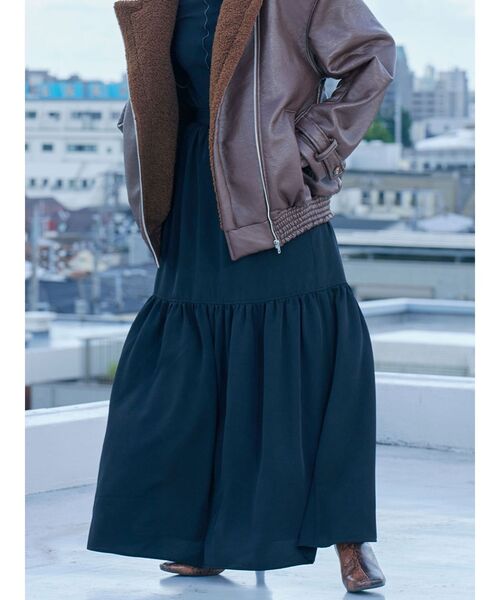 MURUA(ムルーア)の「【AOI】スイッチギャザーマキシスカート(スカート・レディース・ブラック/その他1・FREE)」の2枚目の写真