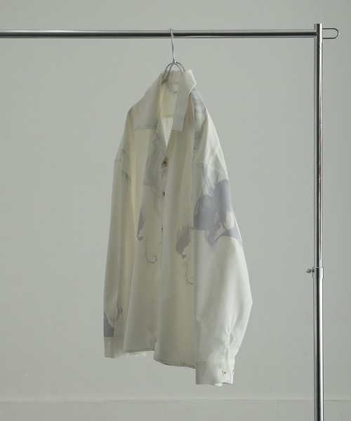 NILWAY（ニルウェイ）の「-Lily- Highest Decin Oversize Shirts/花柄オープンカラーシャツ（シャツ/ブラウス・メンズ・ブラック×レッド/ホワイト×ブラック/グレー系/ホワイト×パープル/ブルー系/ブラック×ホワイト・MEDIUM/SMALL/LARGE）」の13枚目の写真