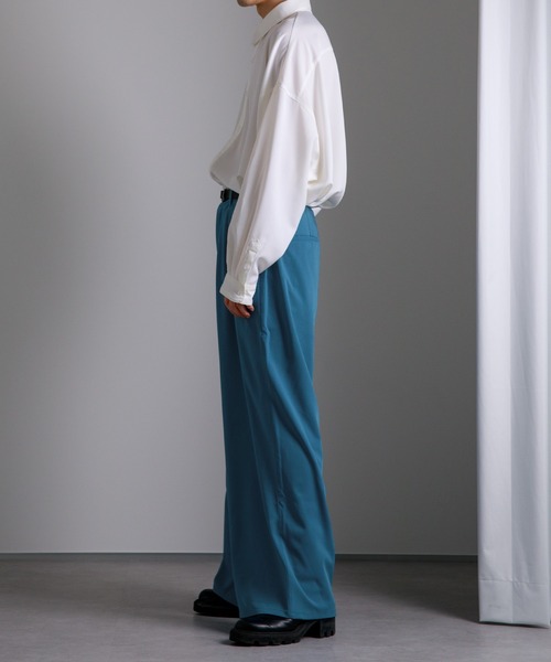 Adoon plain（アドーンプレーン）の「【Adoon plain】ワイドスラックス（スラックス・メンズ・レッド/オフホワイト/サックスブルー・SMALL/MEDIUM/LARGE）」の15枚目の写真