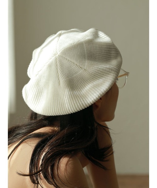 ACYM（アシーム）の「Summer knit ベレー（ハンチング/ベレー帽・レディース・ホワイト/ブラック・FREE）」の12枚目の写真