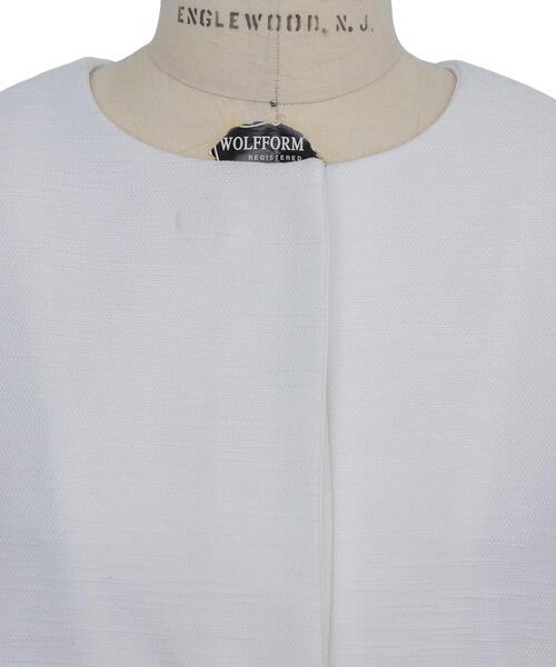 Drawer（ドゥロワー）の「＜Drawer（ドゥロワー）＞ ナナコ織りハーフスリーブノーカラージャケット（その他アウター・レディース・ネイビー/ホワイト・38/36）」の11枚目の写真