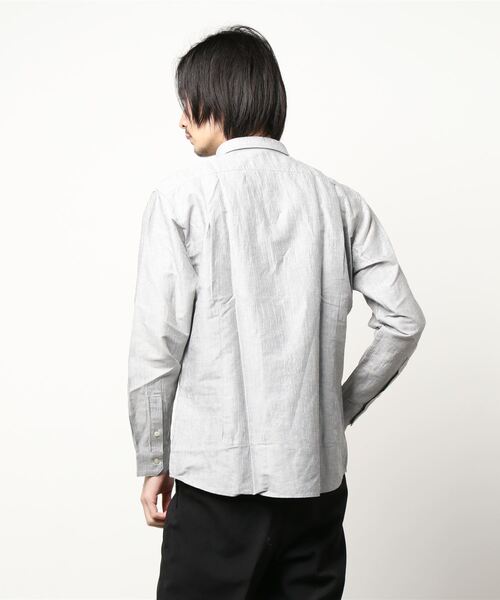 HIDEAWAYS NICOLE（ハイダウェイニコル）の「先染めリネンワッシャーシャツ（シャツ/ブラウス・メンズ・グレー系その他/オフホワイト/ネイビー・LARGE/X-LARGE/MEDIUM）」の15枚目の写真