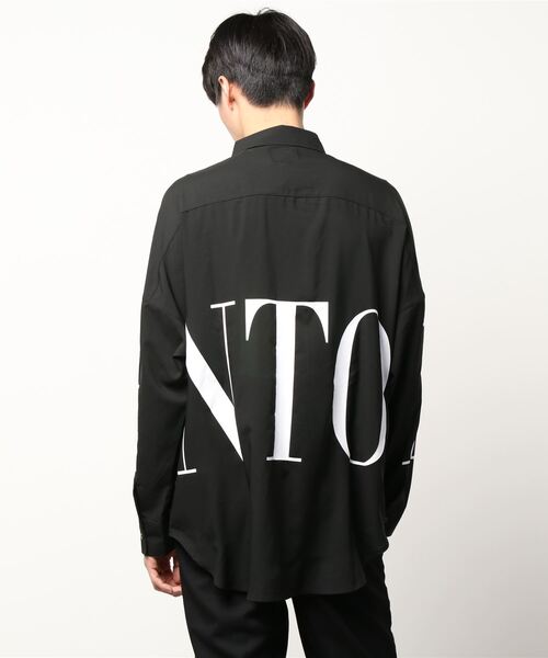 semantic design（セマンティックデザイン）の「セマンティックデザイン/semantic design ビッグロゴ 長袖ルーズ ロングシャツ（シャツ/ブラウス・メンズ・ホワイト/ブラック・LARGE/MEDIUM）」の3枚目の写真