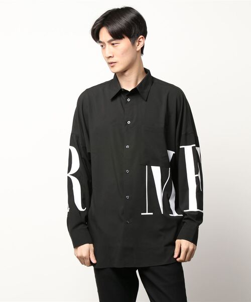 semantic design（セマンティックデザイン）の「セマンティックデザイン/semantic design ビッグロゴ 長袖ルーズ ロングシャツ（シャツ/ブラウス・メンズ・ホワイト/ブラック・LARGE/MEDIUM）」の6枚目の写真