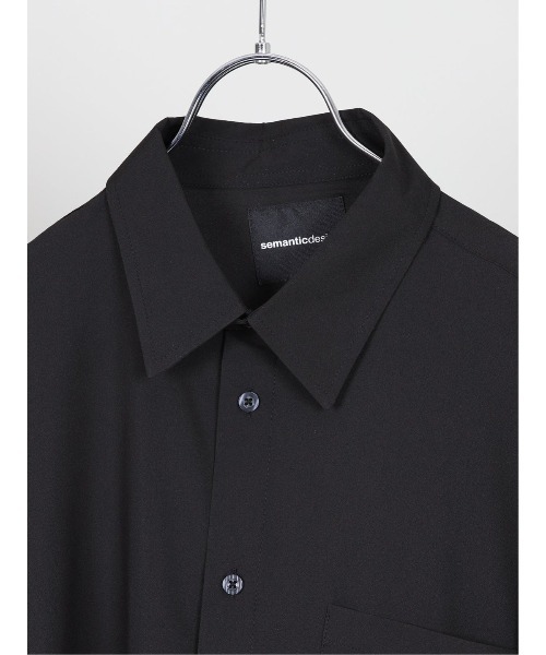 semantic design（セマンティックデザイン）の「セマンティックデザイン/semantic design ビッグロゴ 長袖ルーズ ロングシャツ（シャツ/ブラウス・メンズ・ホワイト/ブラック・LARGE/MEDIUM）」の8枚目の写真