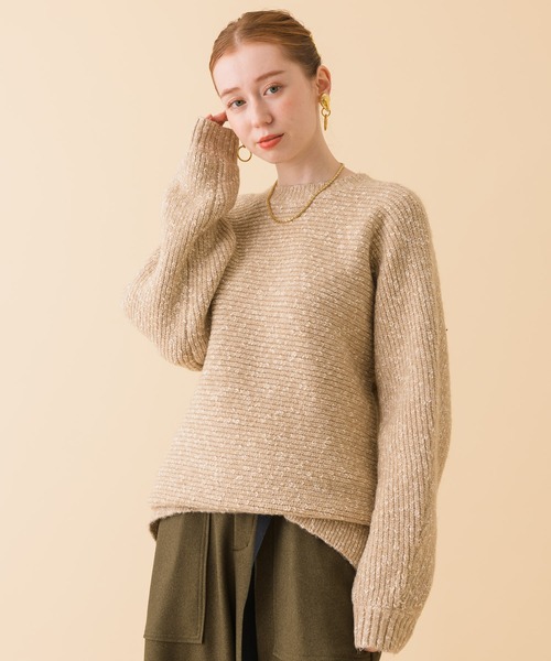 ROSIEE（ロージー）の「ROSIEEラメンジラメニット（ニット/セーター・レディース・グレー/ブルー/ベージュ・FREE）」の11枚目の写真